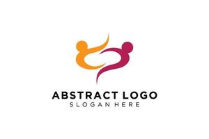 colección de logotipos de personas y familias abstractas vectoriales, iconos de personas, plantilla de logotipo de salud, símbolo de cuidado. vector