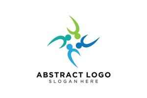 colección de logotipos de personas y familias abstractas vectoriales, iconos de personas, plantilla de logotipo de salud, símbolo de cuidado. vector