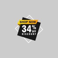 34 discount, Sales Vector badges for Labels, , Stickers, Banners, Tags, Web Stickers, New offer. Discount origami sign banner.