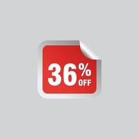 36 discount, Sales Vector badges for Labels, , Stickers, Banners, Tags, Web Stickers, New offer. Discount origami sign banner.