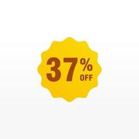 37 discount, Sales Vector badges for Labels, , Stickers, Banners, Tags, Web Stickers, New offer. Discount origami sign banner.