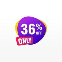 36 discount, Sales Vector badges for Labels, , Stickers, Banners, Tags, Web Stickers, New offer. Discount origami sign banner.