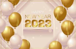 Modern New Year Background With Balloon Decoration vector