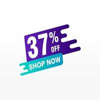 37 discount, Sales Vector badges for Labels, , Stickers, Banners, Tags, Web Stickers, New offer. Discount origami sign banner.