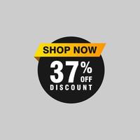 37 discount, Sales Vector badges for Labels, , Stickers, Banners, Tags, Web Stickers, New offer. Discount origami sign banner.