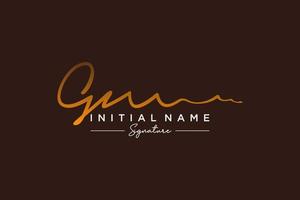 Initial GM signature logo template vector. Hand drawn Calligraphy lettering Vector illustration.