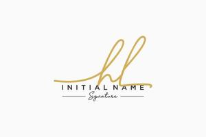 Initial HL signature logo template vector. Hand drawn Calligraphy lettering Vector illustration.