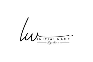 Initial LW signature logo template vector. Hand drawn Calligraphy lettering Vector illustration.