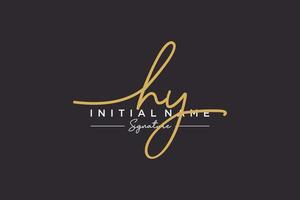 Initial HY signature logo template vector. Hand drawn Calligraphy lettering Vector illustration.