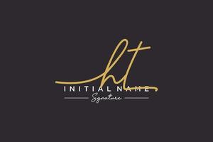 Initial HT signature logo template vector. Hand drawn Calligraphy lettering Vector illustration.