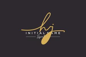 Initial HJ signature logo template vector. Hand drawn Calligraphy lettering Vector illustration.