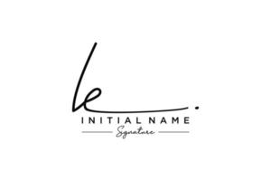 Initial LE signature logo template vector. Hand drawn Calligraphy lettering Vector illustration.