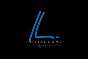 Initial IL signature logo template vector. Hand drawn Calligraphy lettering Vector illustration.