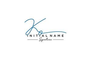 Initial KO signature logo template vector. Hand drawn Calligraphy lettering Vector illustration.