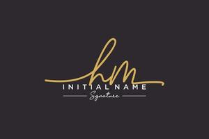 Initial HM signature logo template vector. Hand drawn Calligraphy lettering Vector illustration.