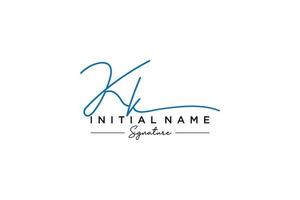 Initial KK signature logo template vector. Hand drawn Calligraphy lettering Vector illustration.