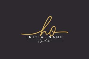 Initial HO signature logo template vector. Hand drawn Calligraphy lettering Vector illustration.