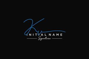 Initial KV signature logo template vector. Hand drawn Calligraphy lettering Vector illustration.