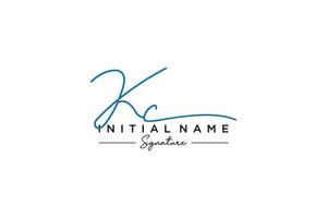 Initial KC signature logo template vector. Hand drawn Calligraphy lettering Vector illustration.