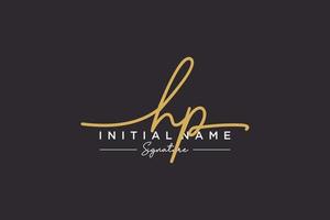 Initial HP signature logo template vector. Hand drawn Calligraphy lettering Vector illustration.