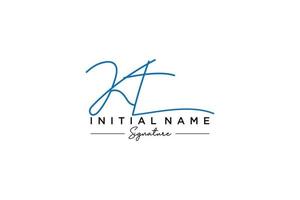 Initial KT signature logo template vector. Hand drawn Calligraphy lettering Vector illustration.