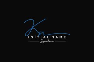 Initial KN signature logo template vector. Hand drawn Calligraphy lettering Vector illustration.