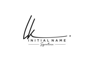 Initial LK signature logo template vector. Hand drawn Calligraphy lettering Vector illustration.