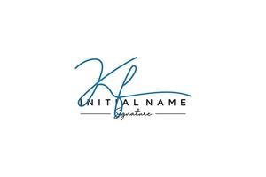 Initial KF signature logo template vector. Hand drawn Calligraphy lettering Vector illustration.