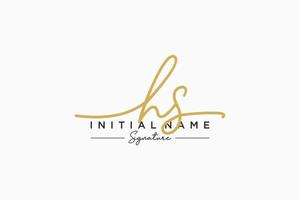 Initial HS signature logo template vector. Hand drawn Calligraphy lettering Vector illustration.