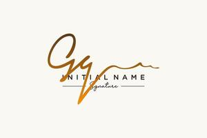 Initial GQ signature logo template vector. Hand drawn Calligraphy lettering Vector illustration.