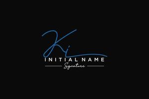 Initial KI signature logo template vector. Hand drawn Calligraphy lettering Vector illustration.