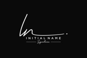Initial LN signature logo template vector. Hand drawn Calligraphy lettering Vector illustration.