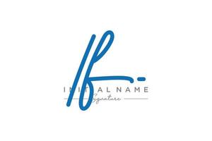Initial IF signature logo template vector. Hand drawn Calligraphy lettering Vector illustration.