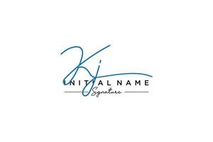 Initial KJ signature logo template vector. Hand drawn Calligraphy lettering Vector illustration.