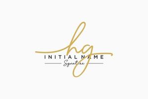 Initial HG signature logo template vector. Hand drawn Calligraphy lettering Vector illustration.
