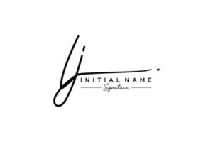 Initial LJ signature logo template vector. Hand drawn Calligraphy lettering Vector illustration.