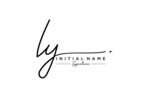 Initial LY signature logo template vector. Hand drawn Calligraphy lettering Vector illustration.