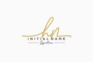 Initial HN signature logo template vector. Hand drawn Calligraphy lettering Vector illustration.