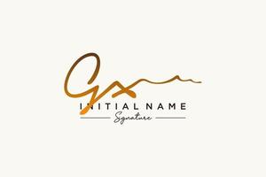 Initial GX signature logo template vector. Hand drawn Calligraphy lettering Vector illustration.