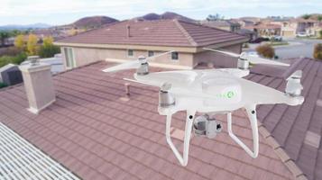 SAR - Search and Rescue Unmanned Aircraft System, Drone Flying Above A House photo