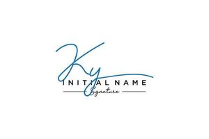 Initial KY signature logo template vector. Hand drawn Calligraphy lettering Vector illustration.