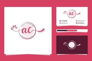 Initial AC Feminine logo collections and business card templat Premium Vector