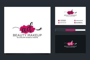 Initial AD Feminine logo collections and business card templat Premium Vector