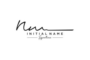 Initial NM signature logo template vector. Hand drawn Calligraphy lettering Vector illustration.