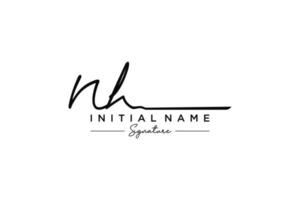 Initial NH signature logo template vector. Hand drawn Calligraphy lettering Vector illustration.