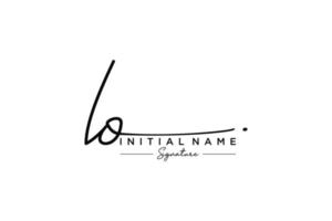 Initial LO signature logo template vector. Hand drawn Calligraphy lettering Vector illustration.
