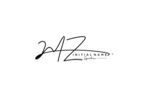 Initial MZ signature logo template vector. Hand drawn Calligraphy lettering Vector illustration.