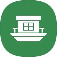 Houseboat Vector Icon Design