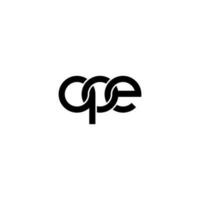 Letters QOE Logo Simple Modern Clean vector