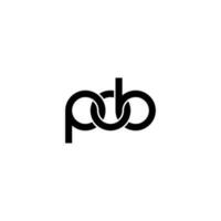 letras pob logo simple moderno limpio vector